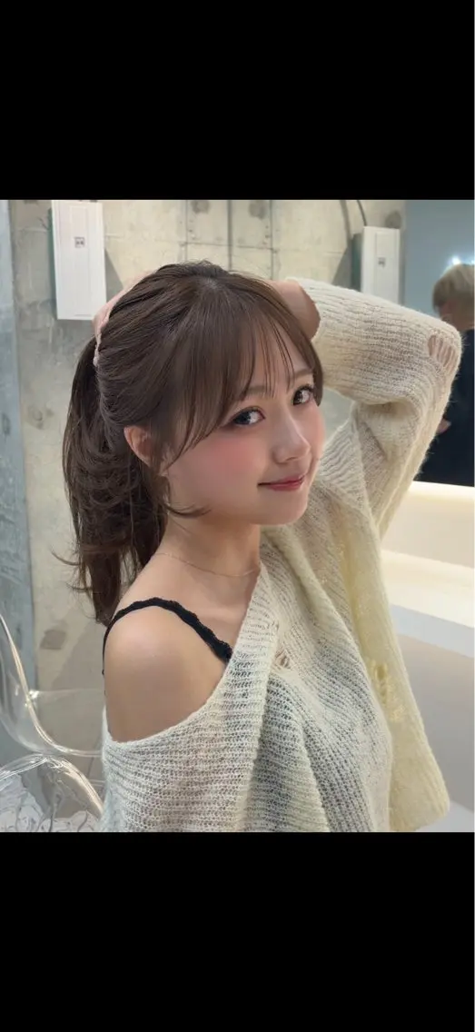 ミディアム カラー 小顔カット monaヘアアレンジ 🎀/お呼ばれのヘアスタイル