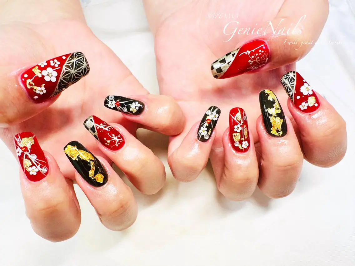 ネイル アートネイル フットネイル 持ち込み 冬ネイル Genie Nailsのネイルデザイン