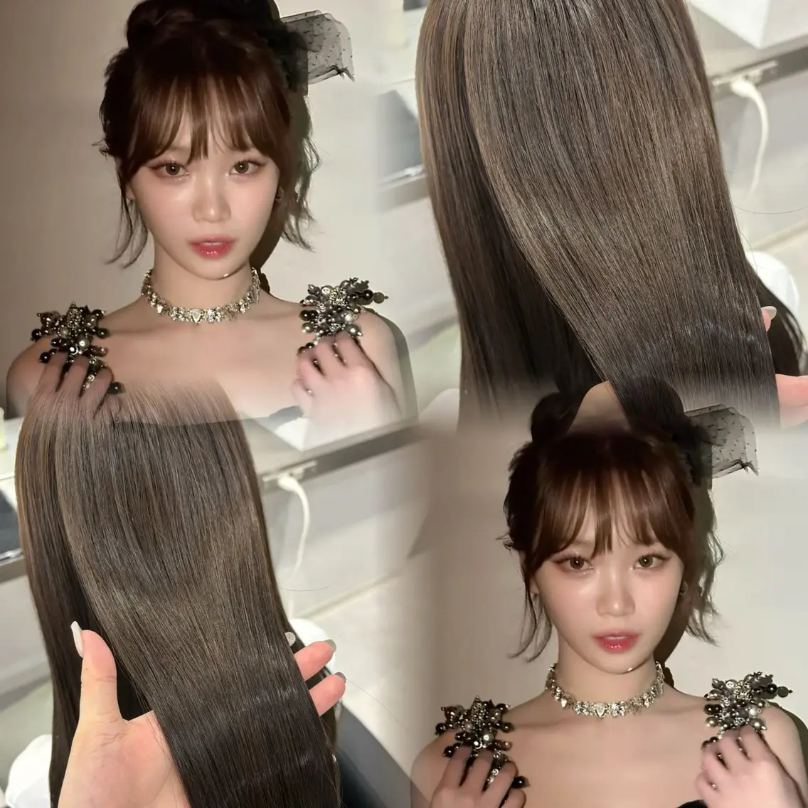 ロング カラー ヘアアレンジ ベージュカラー ブラウンカラー 透明感カラー ヘアカラー トリートメント 透明感カラー/顔周り カット🌸サクラ🌸のヘアスタイル