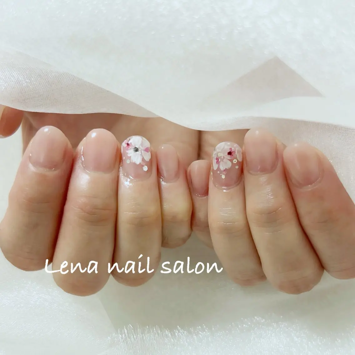 ネイル ハンドネイル 自爪育成ネイルケア Lena  nailのネイルデザイン