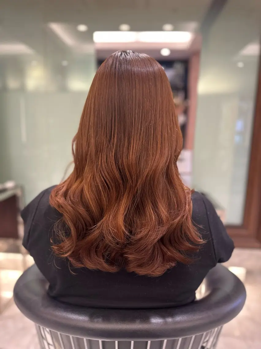 カラー オレンジ ヘアカラー 🍊暖色カラー🍊 あいみ🧚🏻のヘアスタイル