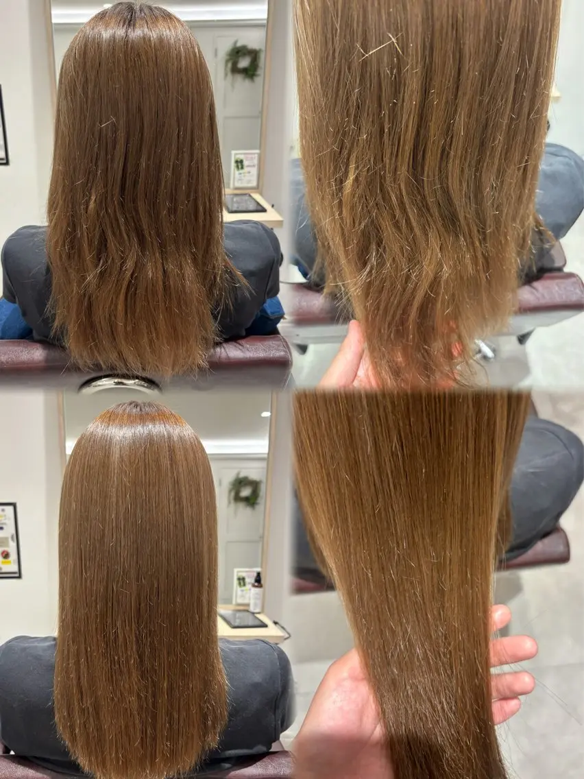 セミロング パーマ 縮毛矯正 縮毛矯正 ワンカラー🫧 Moa⚛️のヘアスタイル