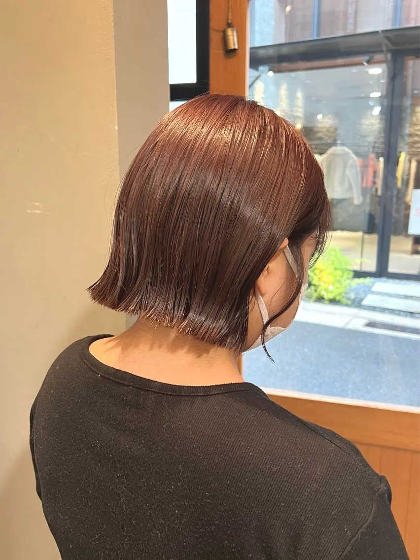 ショート カラー 切りっぱなしボブ ボブ 神戸ボブ✂️ ioe三宮/田 伸佳のヘアスタイル