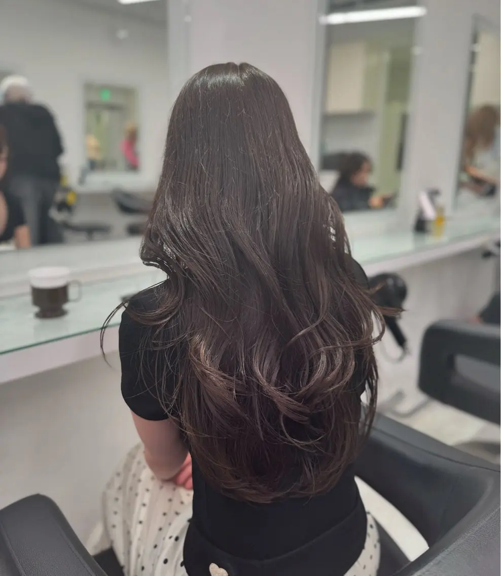 ロング カラー カット ヘアカラー トリートメント ヘッドスパ ヘアセット 韓国トレンドカット カラー🤍しゅうじのヘアスタイル