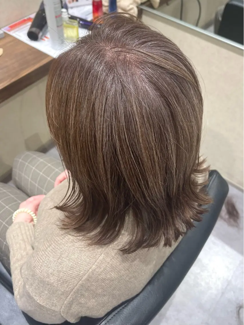 ミディアム カラー ヘアカラー Defi梅田 岡 宗杜のヘアスタイル