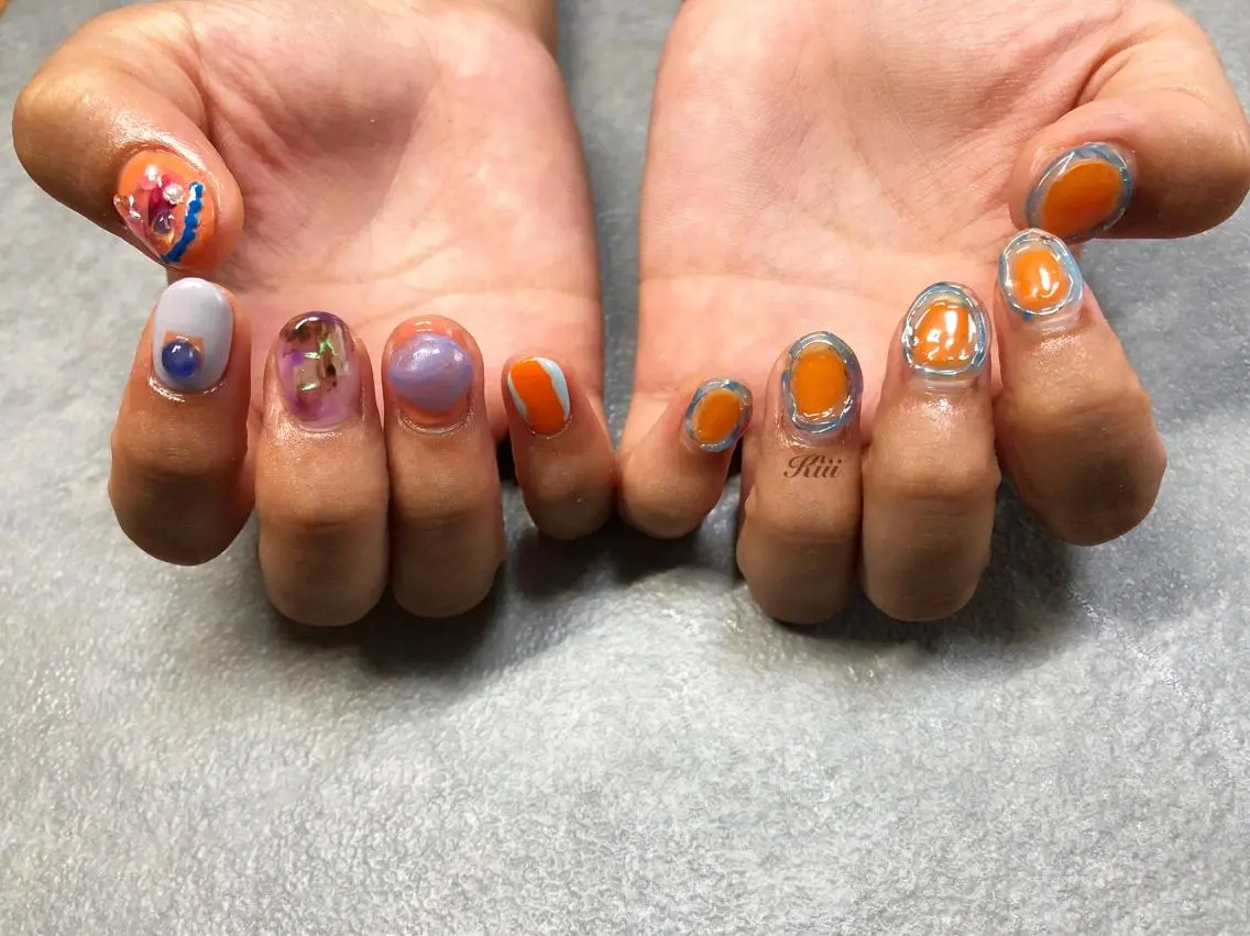 ネイル ハンドネイル フットネイル kiii.__ ✴︎*のネイルデザイン