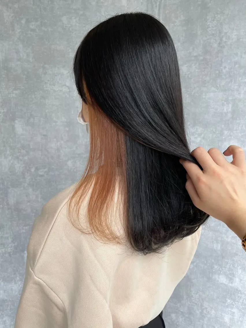 セミロング カット ヘアカラー トリートメント 【完全個室】髪質改善 暖色カラー/山崎唯奈のヘアスタイル