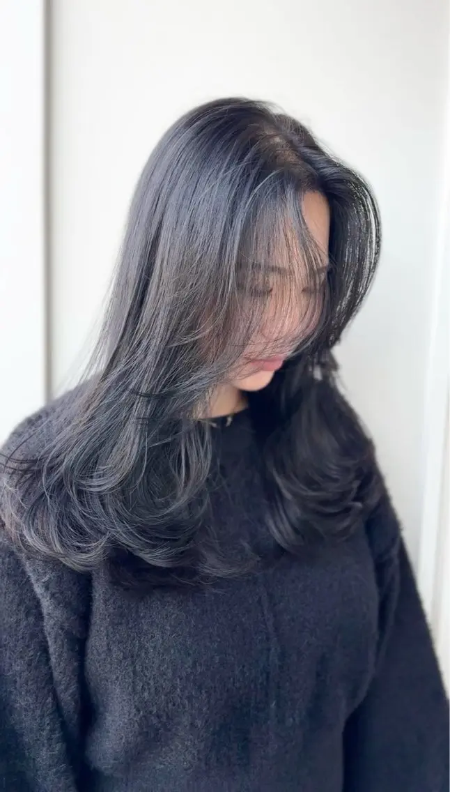【韓国style】小顔に見せるレイヤーカット🇰🇷プレミアムケアカラー&KOSEトリートメント✨の写真