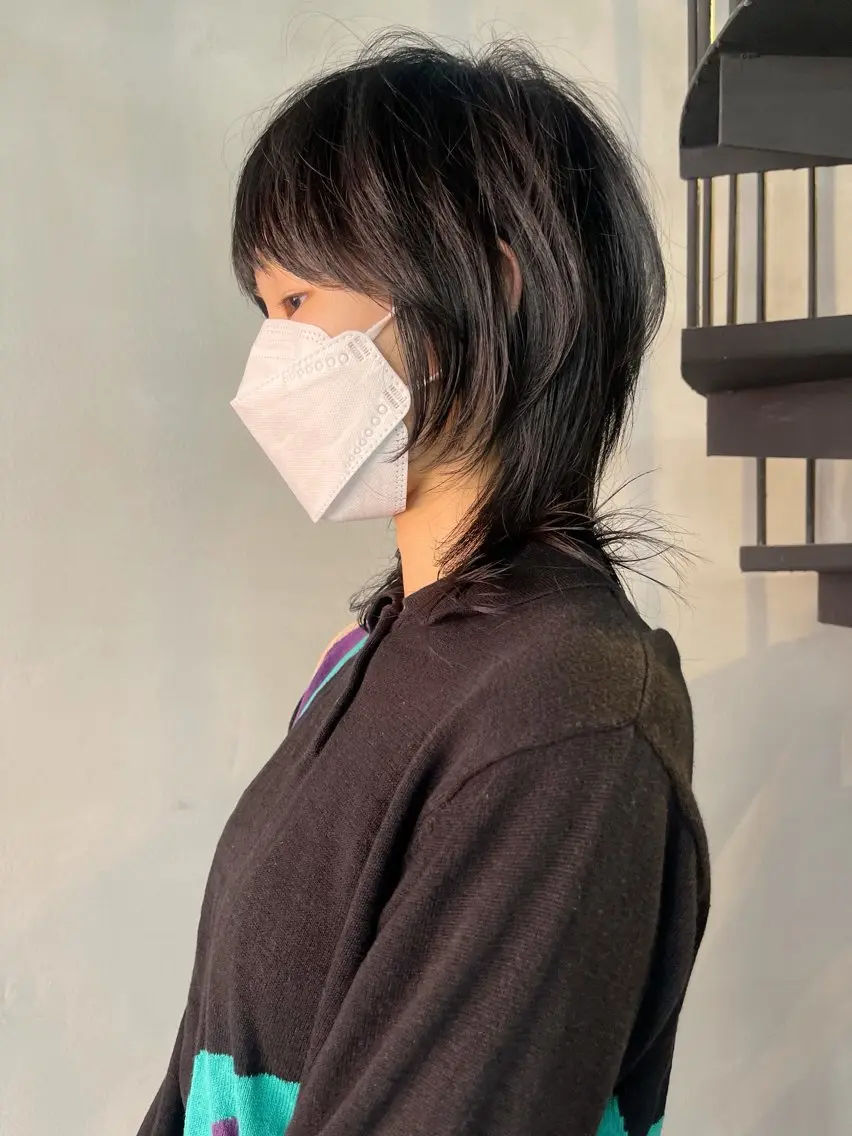 ミディアム 外国人風カラー ハイレイヤー レイヤーカット マレットヘア ウルフカット カット ヘアカラー トリートメント 柏 ウルフ/レイヤー 田中佐和🐺のヘアスタイル
