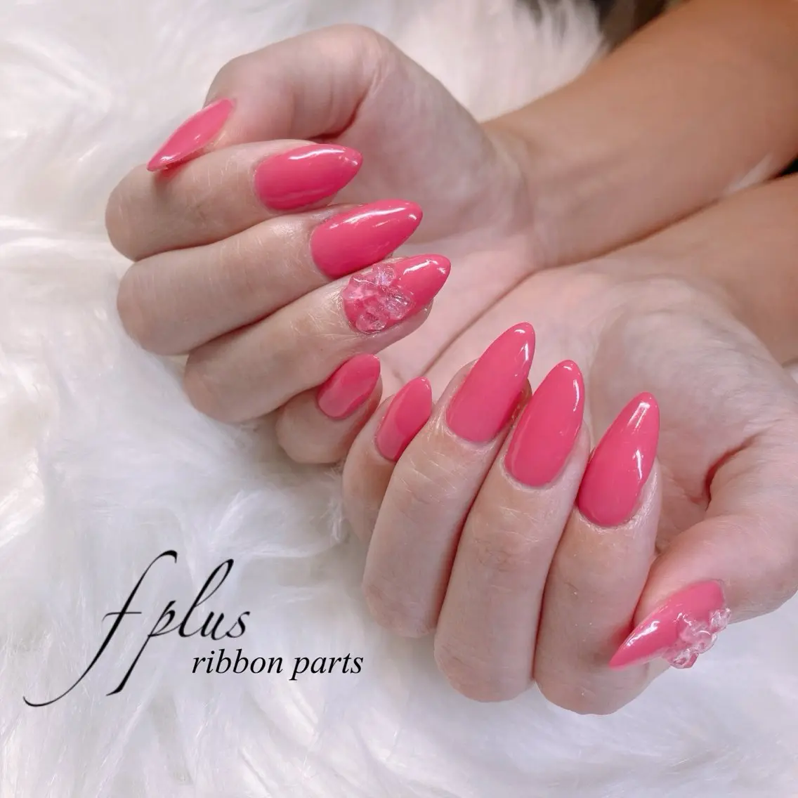 ネイル ピンク リボン ハンドネイル kanako nail🌷のネイルデザイン