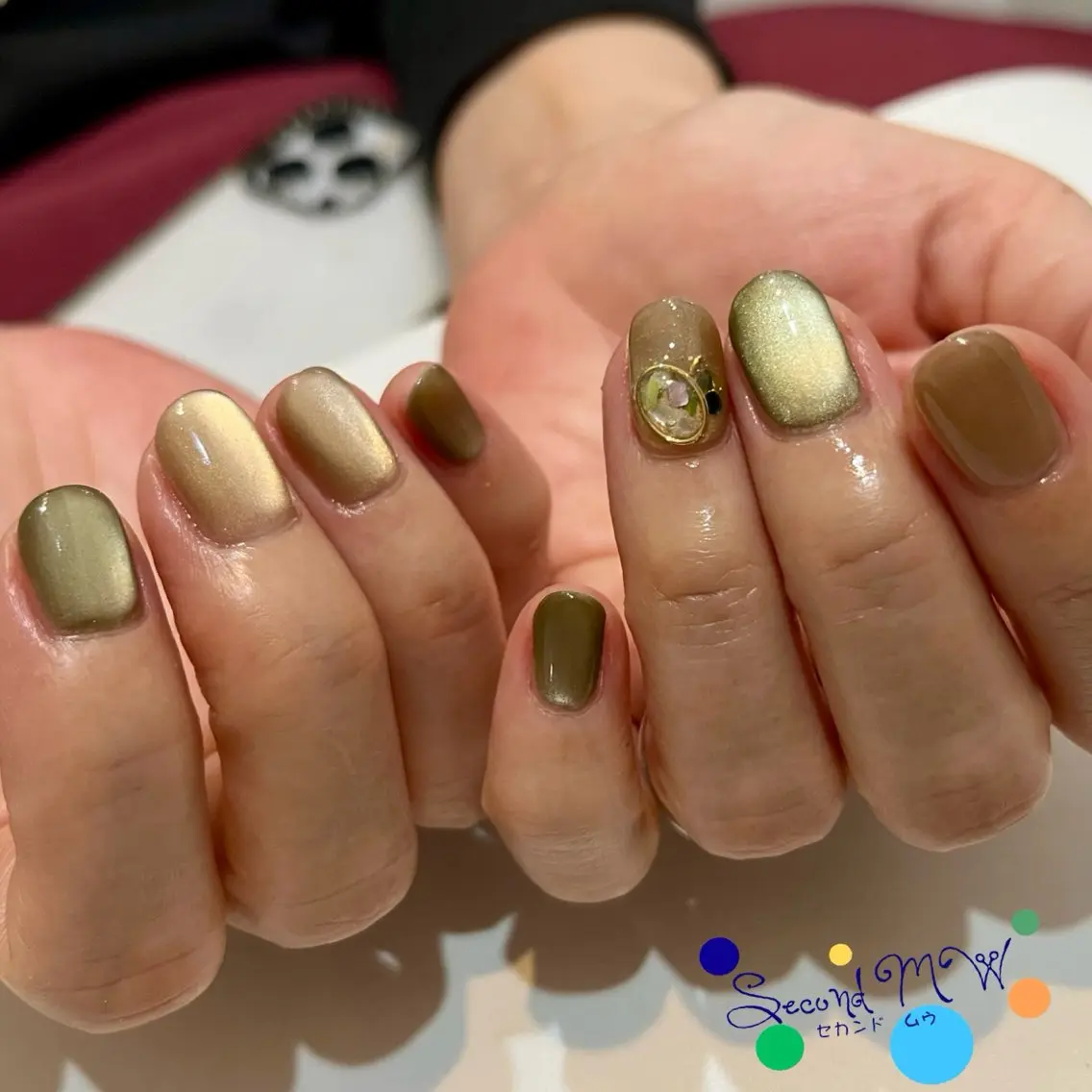 ネイル アートネイル マグネットネイル ハンドネイル SecondMW _nail 　川連のネイルデザイン