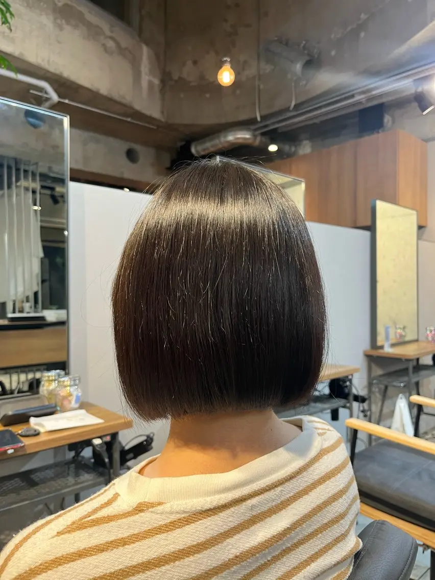 ミディアム 縮毛矯正 メンズカット/表参道 渡邉真由のヘアスタイル