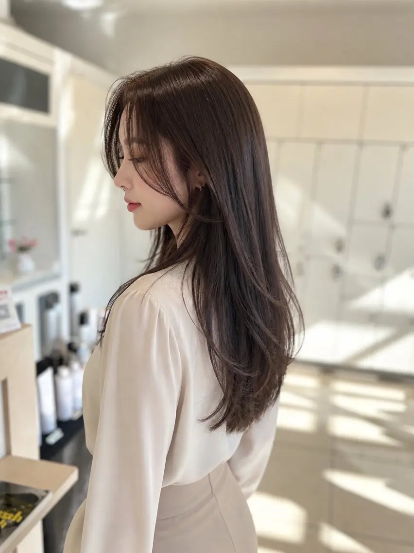 ロング カット 縮毛矯正 トリートメント 金子 直樹のヘアスタイル