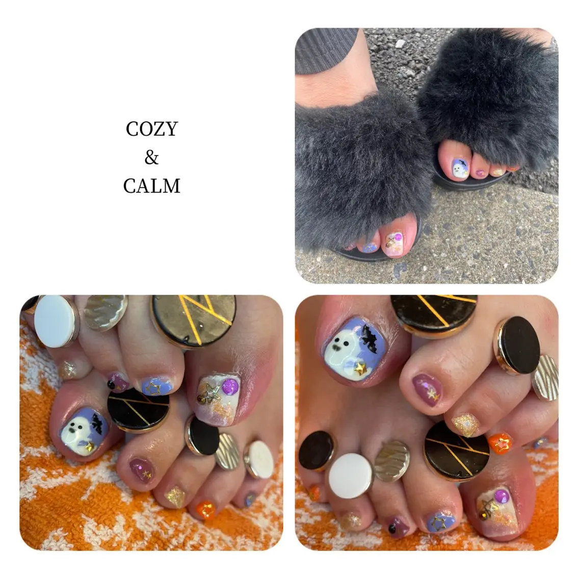 ネイル フットネイル グラデーション ハロウィン オレンジ パープル NAIL★M 真紀のネイルデザイン