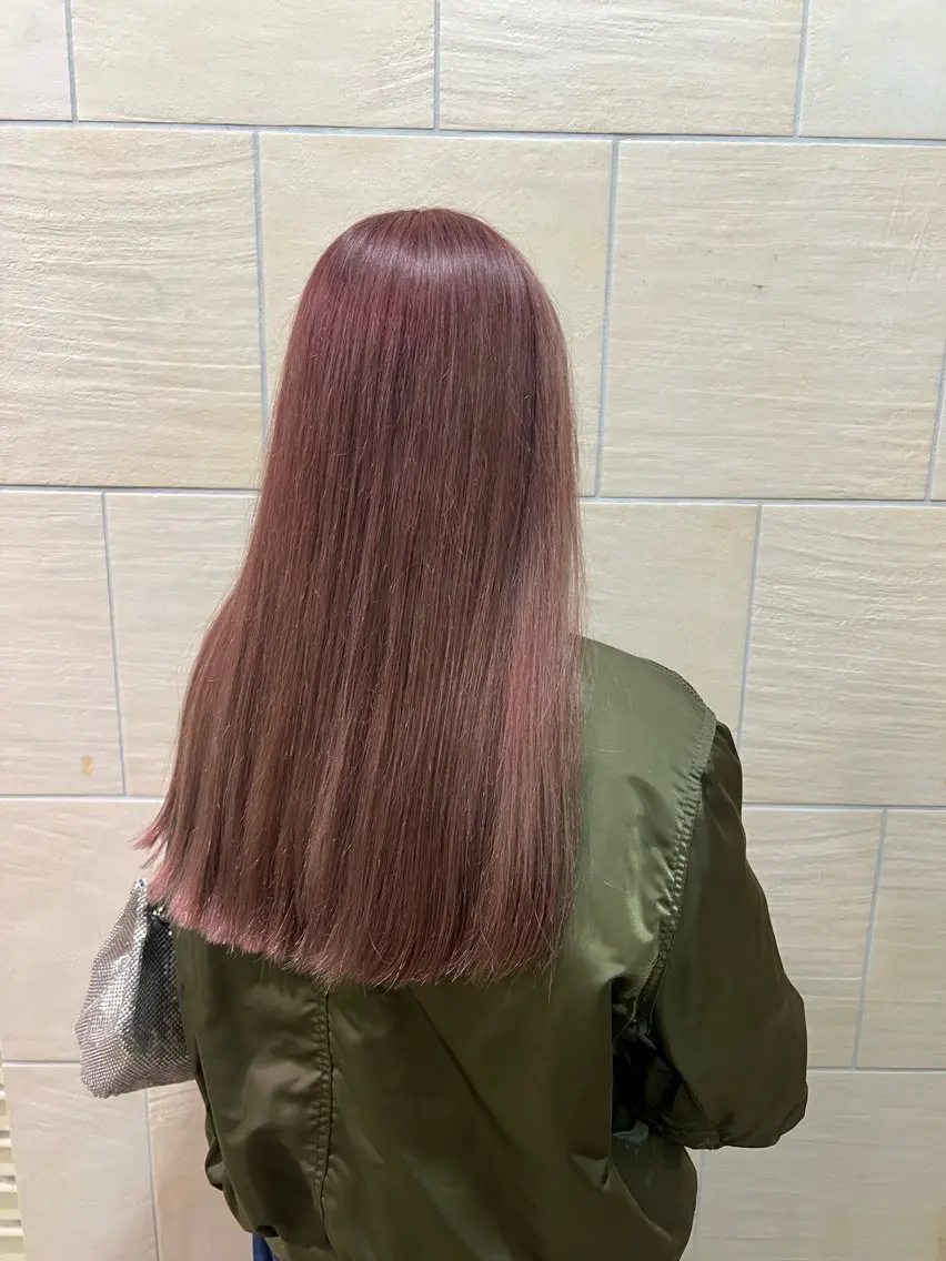 ロング カラー ブリーチ ブラウンカラー ピンクカラー ピンクブラウン ロング 💎ハイトーン/ レイヤー💎千田りえのヘアスタイル