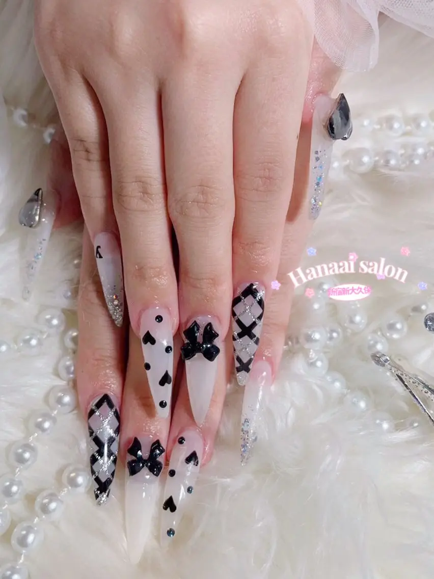 セミロング ハンドネイル Hanaai salon あまねのネイルデザイン