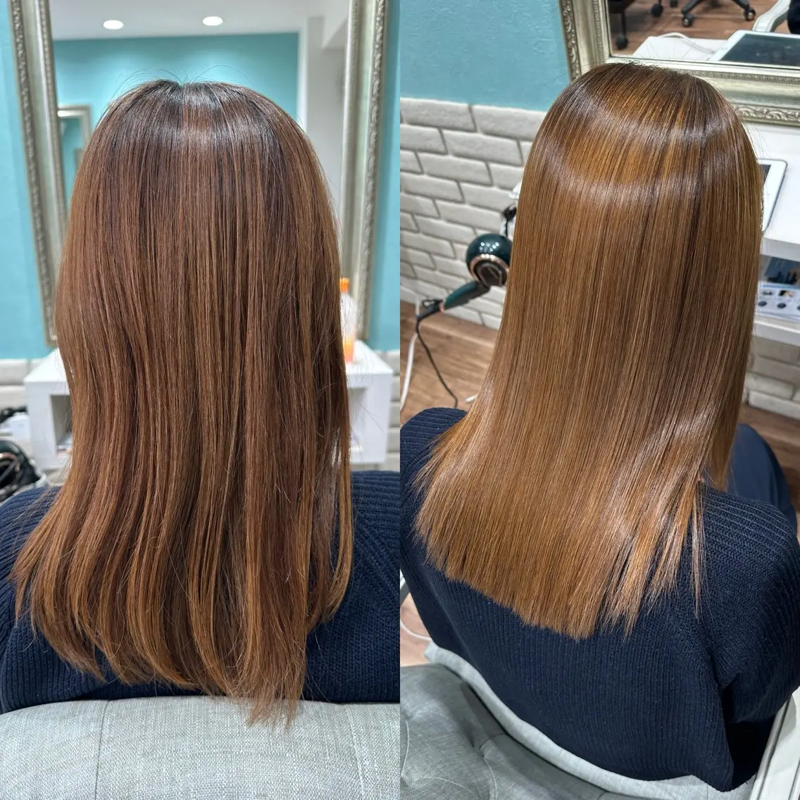 セミロング 髪質改善 縮毛矯正 縮毛矯正 Rely リリーのヘアスタイル