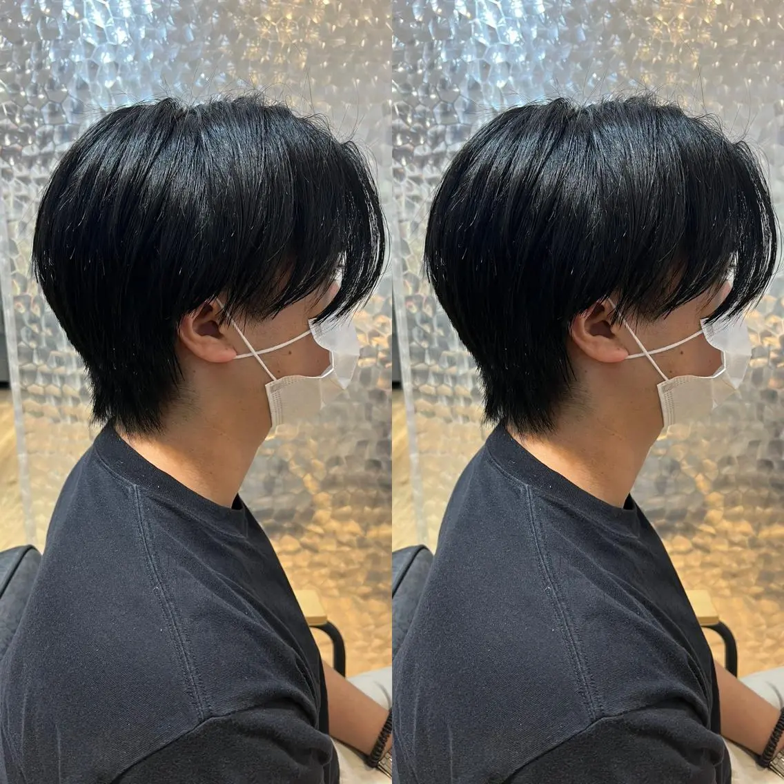 ミディアム メンズ カット ヘアセット センターパート /植田のヘアスタイル