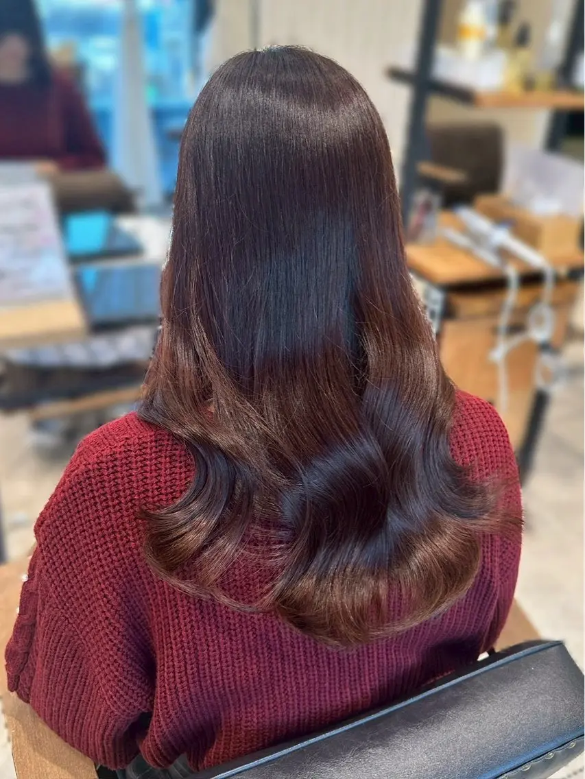 ロング カラー ストレート⭐️ 髪質改善カラー⭐️のヘアスタイル