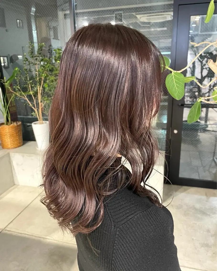 セミロング カラー ブラウンカラー ラベンダーカラー ラベンダーブラウン ユウナ🎀レイヤー/ 暖色カラーのヘアスタイル