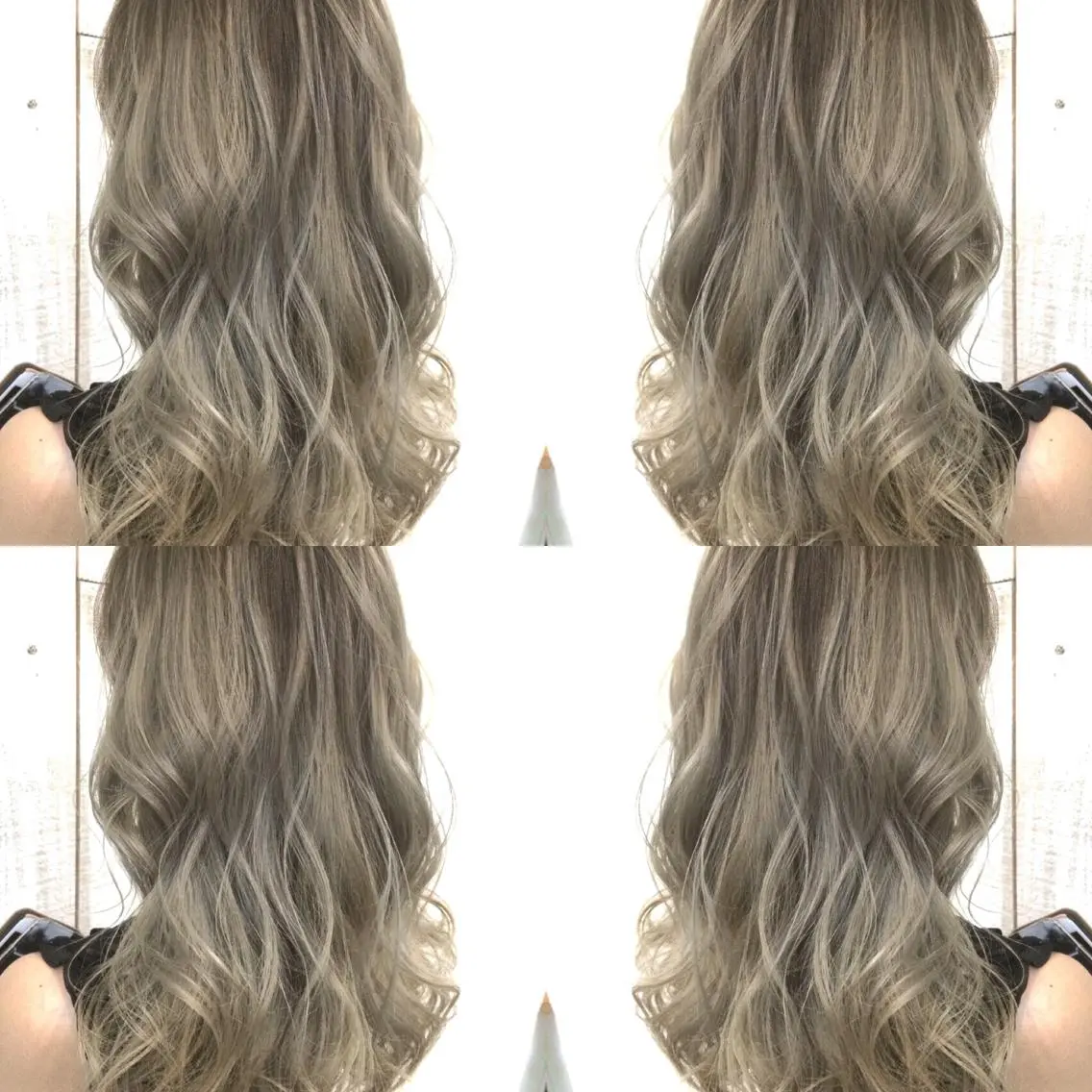 セミロング カラー バレイヤージュ シルバー レイヤーカット 井上 一平のヘアスタイル