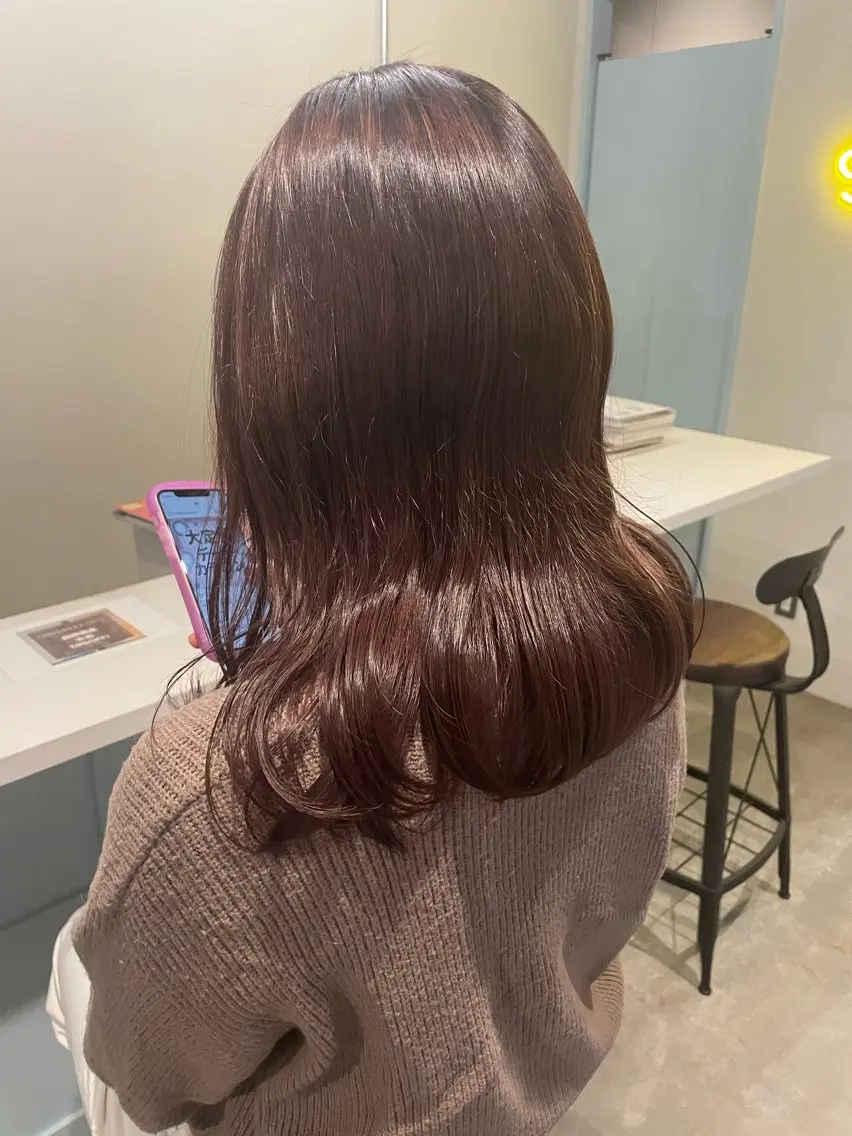 ミディアム カラー ヘアアレンジ Heath 姪浜 ⌇フタバのヘアスタイル