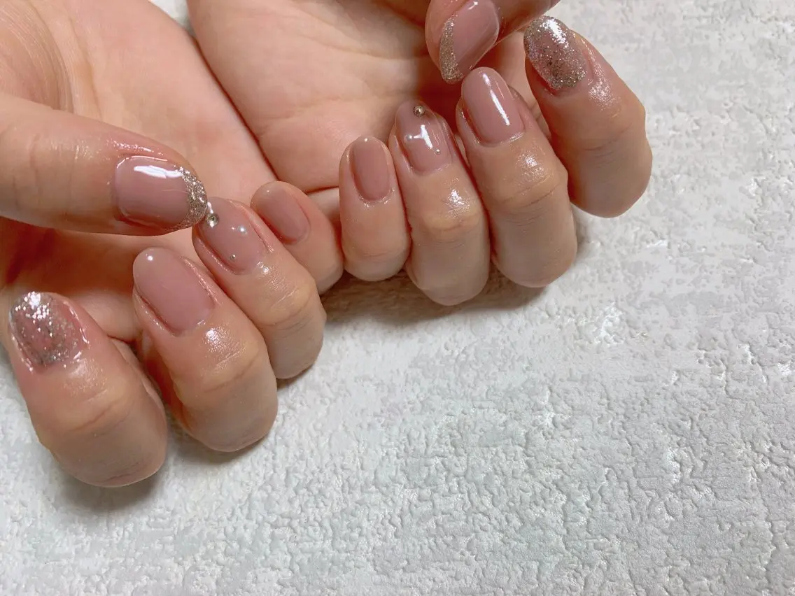 ネイル ジェルネイル 韓国ネイル ラメ(グリッター) メンズネイル パラジェル kiki nail たまプラーザのネイルデザイン