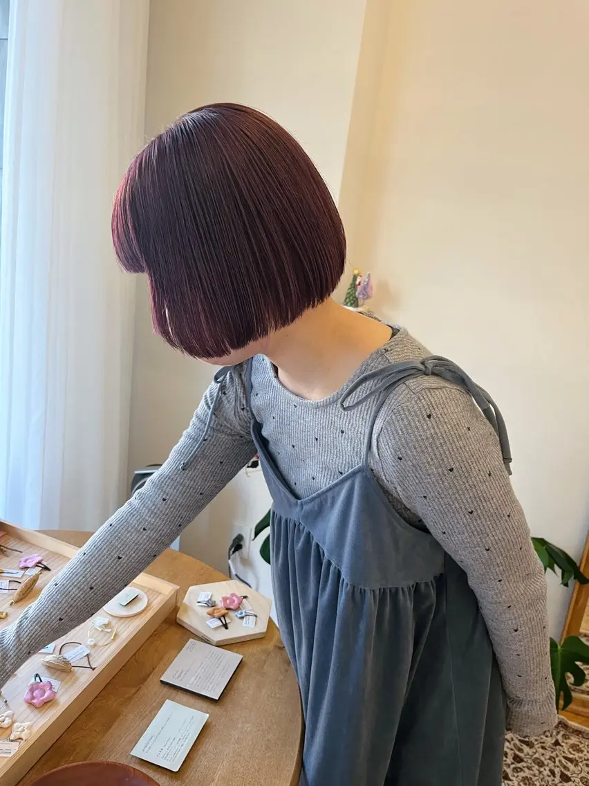 ショート カラー ダブルカラー ハイトーンカラー ラベンダーカラー ラベンダーピンク ピンクカラー 西山 紗耶香🪽 透明感カラー/ボブのヘアスタイル