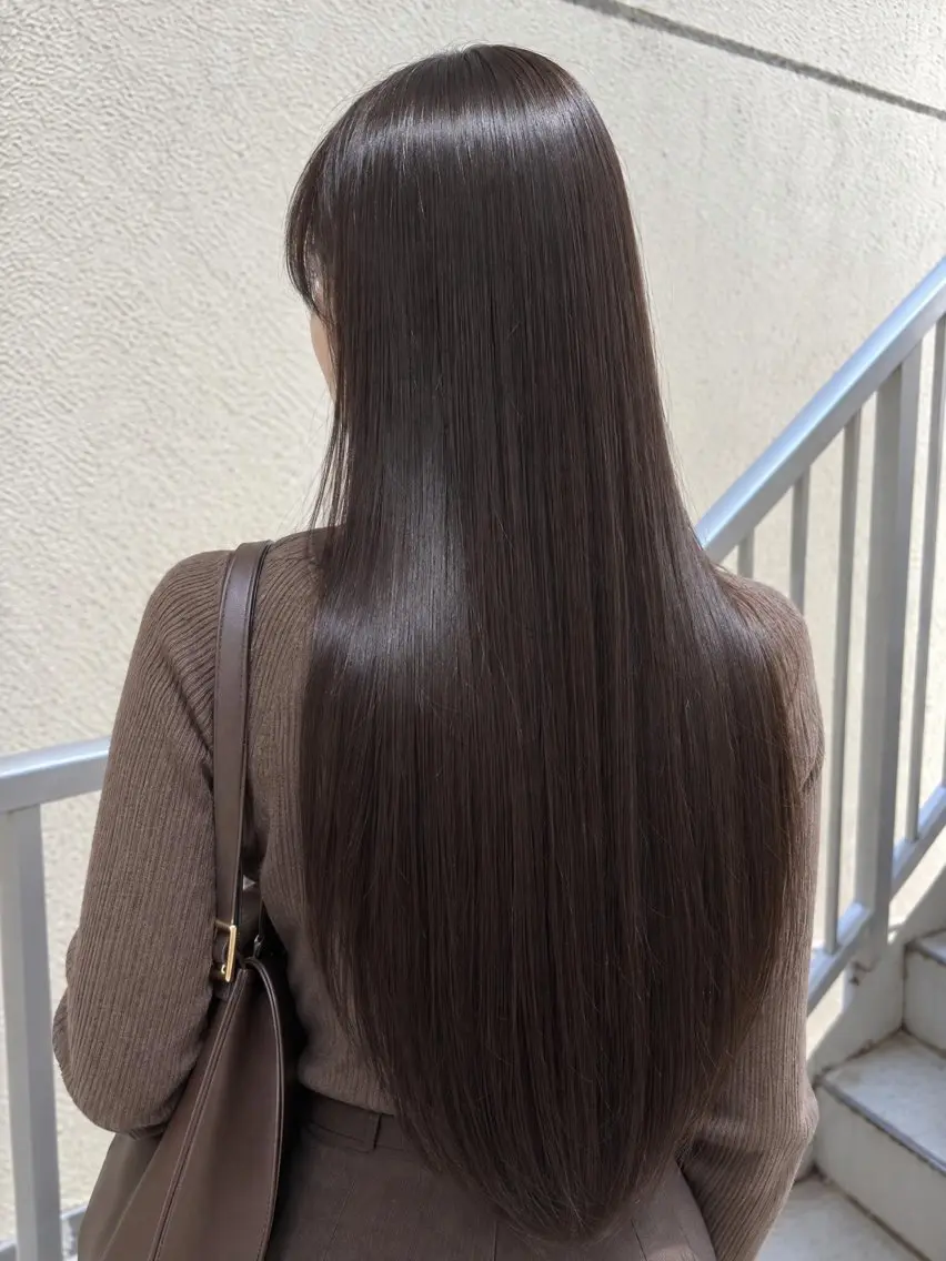 ロング カラー 髪質改善 カット ヘアカラー トリートメント 柔らかくしなやかな 髪質改善　テラサカのヘアスタイル