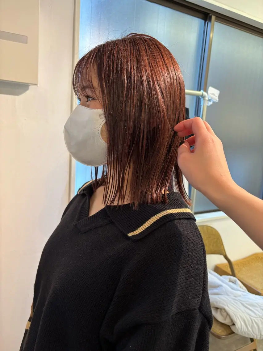 ミディアム カラー ヘアカラー トリートメント sakura🌸 レイヤー/韓国ヘアのヘアスタイル