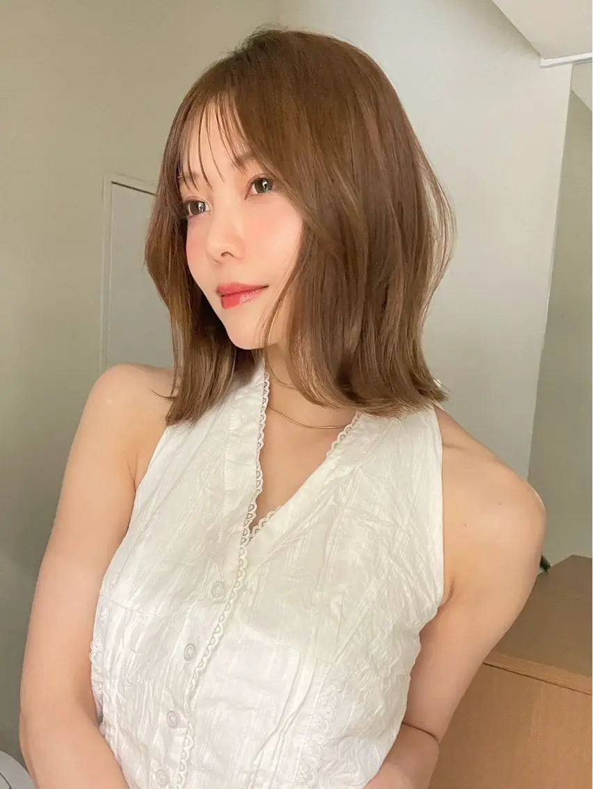 セミロング カラー ヘアアレンジ ヘアカラー トリートメント 🫧透明感カラー/ Wカラー🫧namiのヘアスタイル