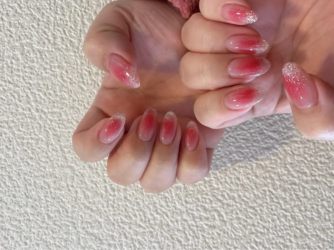ネイル チークネイル ジェルネイル マグネットネイル パラジェル バレンタイン kiki nail &brow二子玉川のネイルデザイン