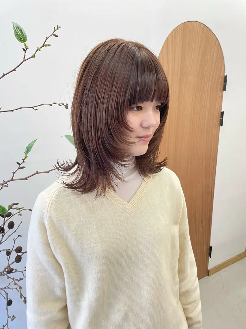 ミディアム カラー パーマ ヘアアレンジ メンズ メンズブリーチ ベージュカラー ブリーチ ダブルカラー ブリーチなしカラー カット ヘアカラー トリートメント tatsumi/ボブ ウルフ/レイヤーのヘアスタイル