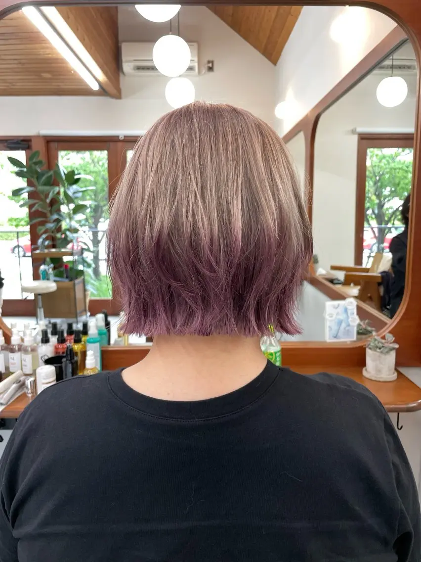 ショート カラー ボブレイヤー デザインカラー ボブ レイヤーカット 五十嵐 雄毅のヘアスタイル