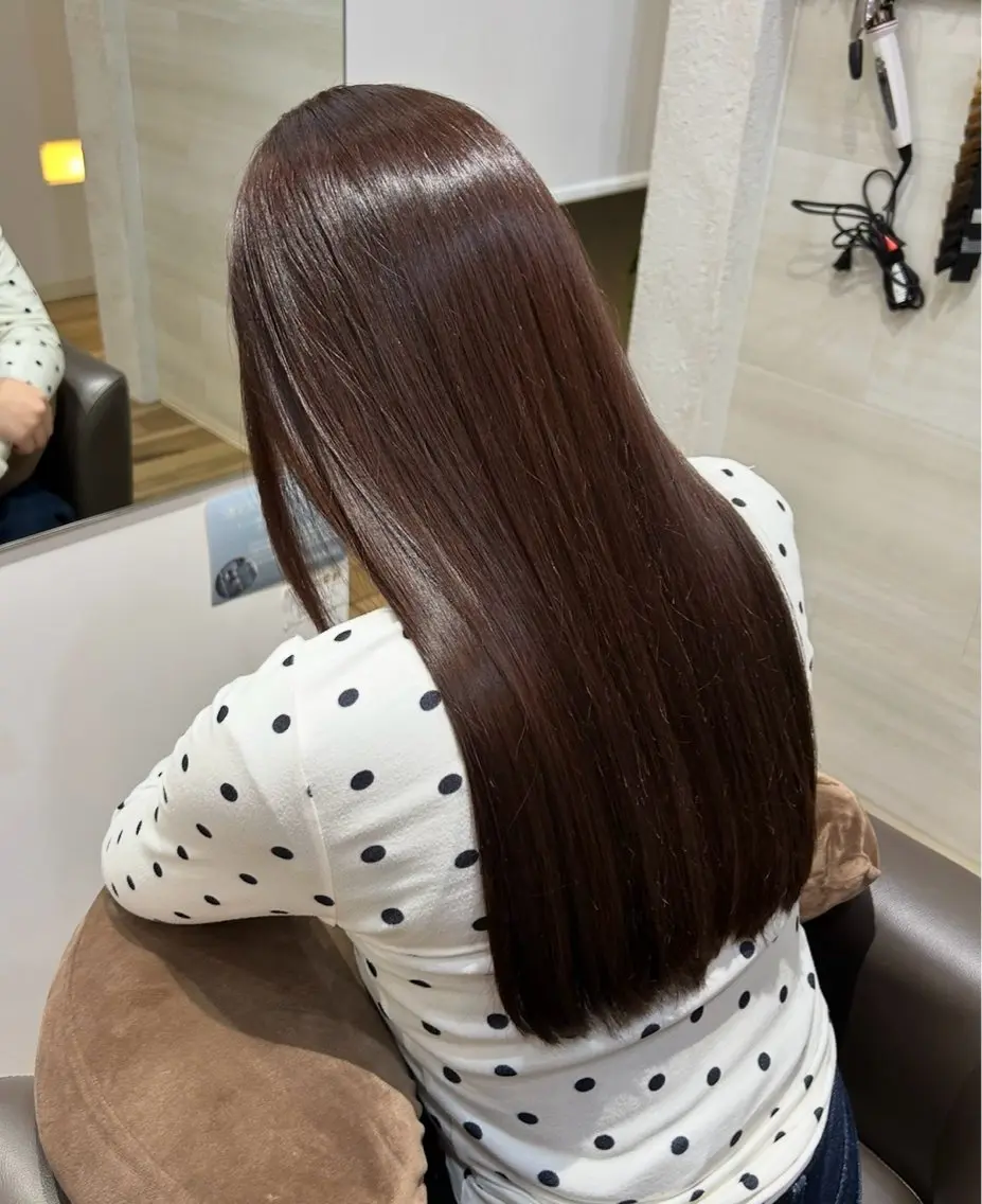 ロング カラー ブラウンカラー カット ヘアカラー Hanon 掛水 美桜のヘアスタイル
