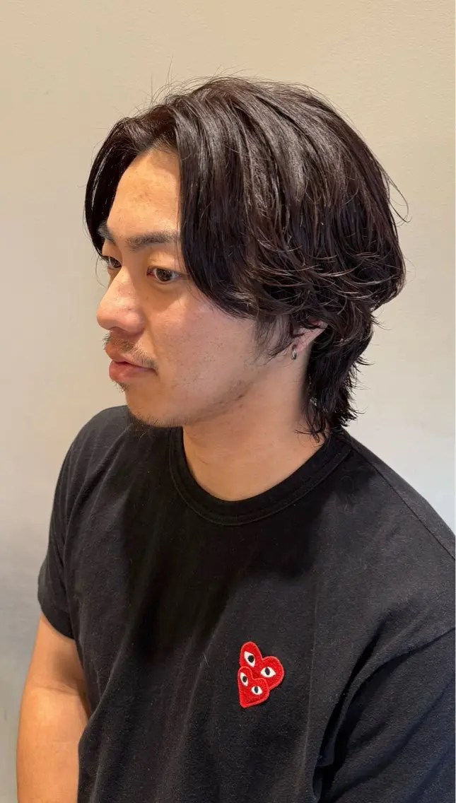 カラー メンズ ボルドーカラー 中島 紗來のヘアスタイル