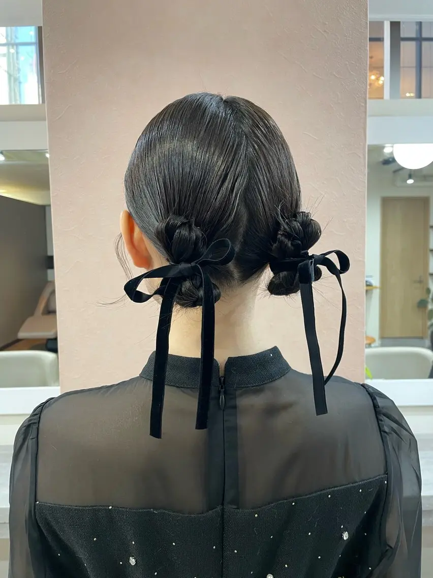 ミディアム ヘアアレンジ ヘアセット 韓国風パーマ/ヘア セット/店長みづきのヘアスタイル