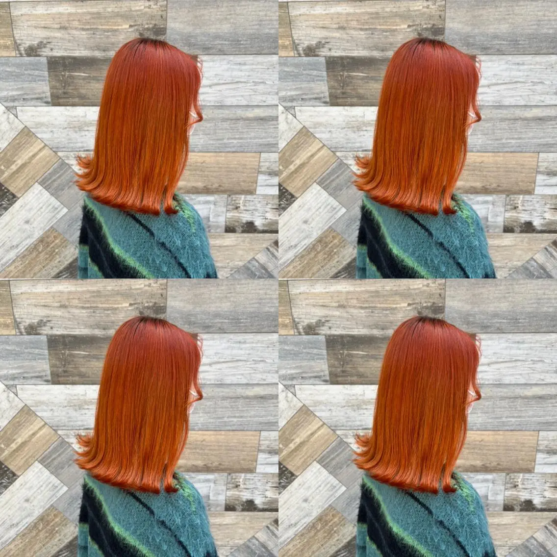 ミディアム カラー オレンジ ヘアカラー トリートメント ✨レイヤー/髪質改善 /縮毛矯正✨ナカムラのヘアスタイル