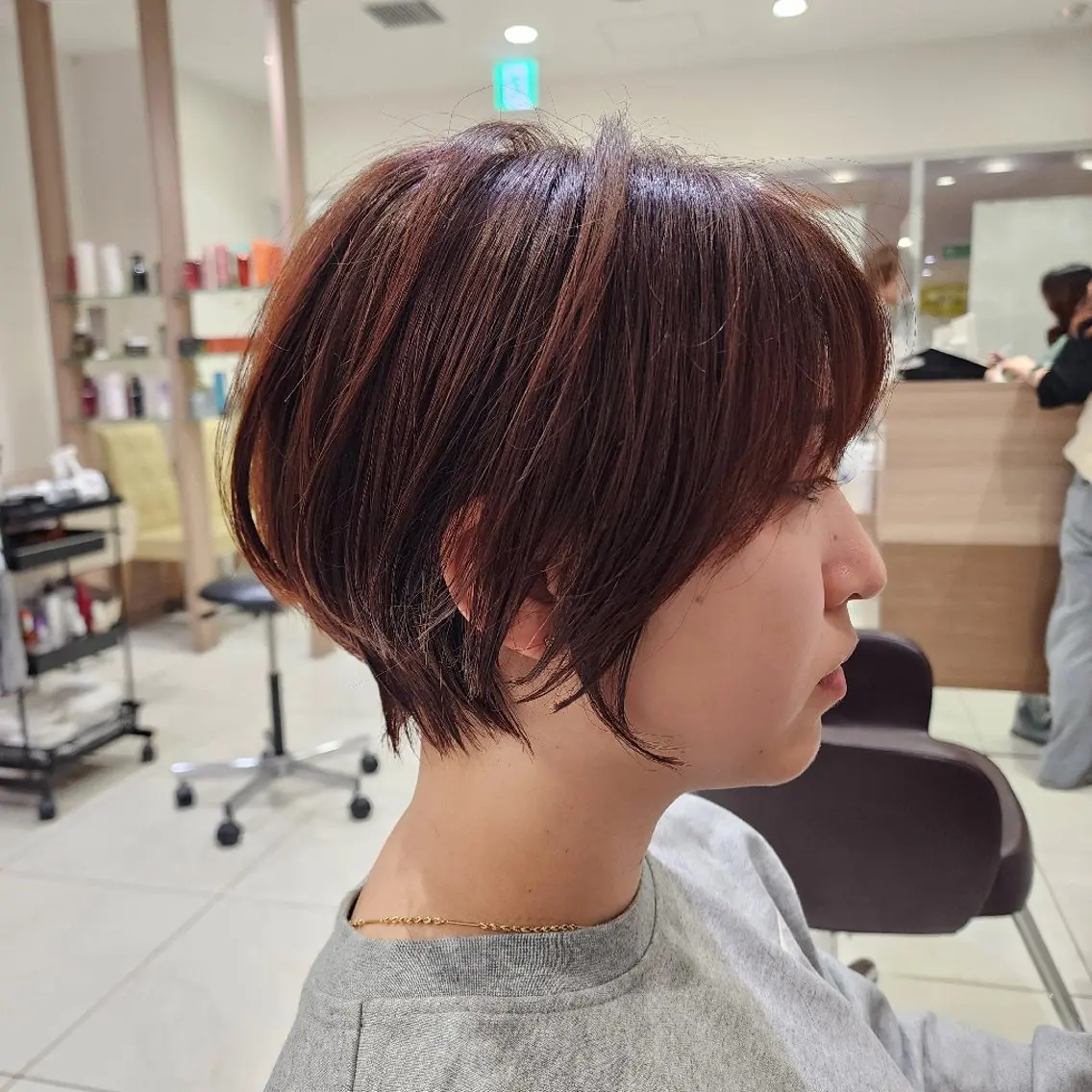ショート 丸みショート オレンジブラウン ショートヘア カット ヘアカラー カラー特化🔥中村 和貴<Ash津田沼>のヘアスタイル