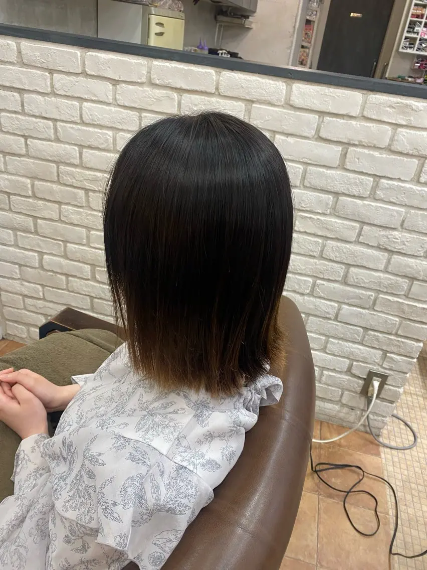 ミディアム カラー パーマ メンズ 縮毛矯正 ショートカット✨ 金子明日香のヘアスタイル