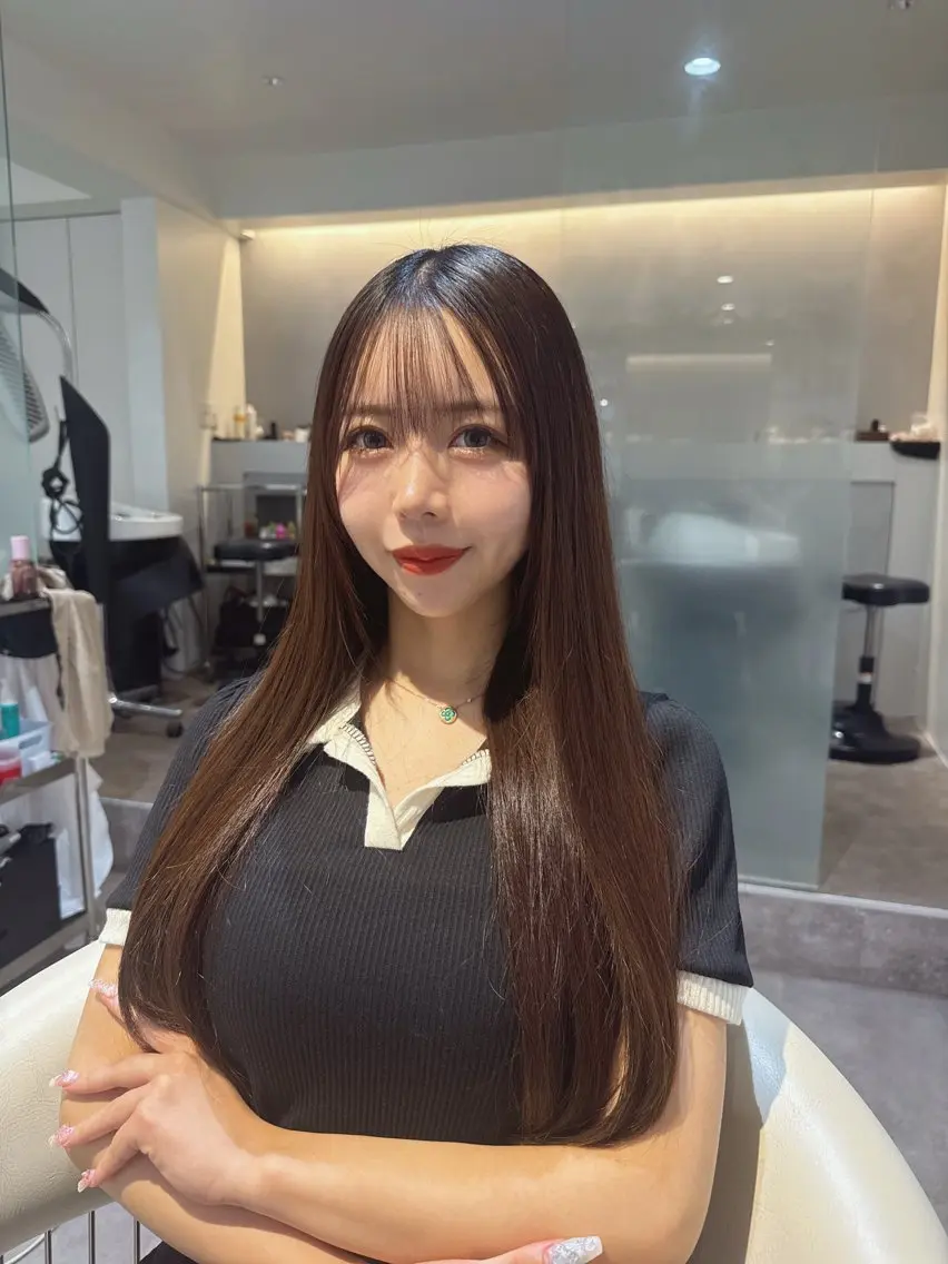 ミディアム カラー 黒髪 ブリーチ 透明感カラー ブリーチなしカラー 卒業式のヘアスタイル カット ヘアカラー トリートメント 💎透明感カラー特化 💎TAISEIのヘアスタイル