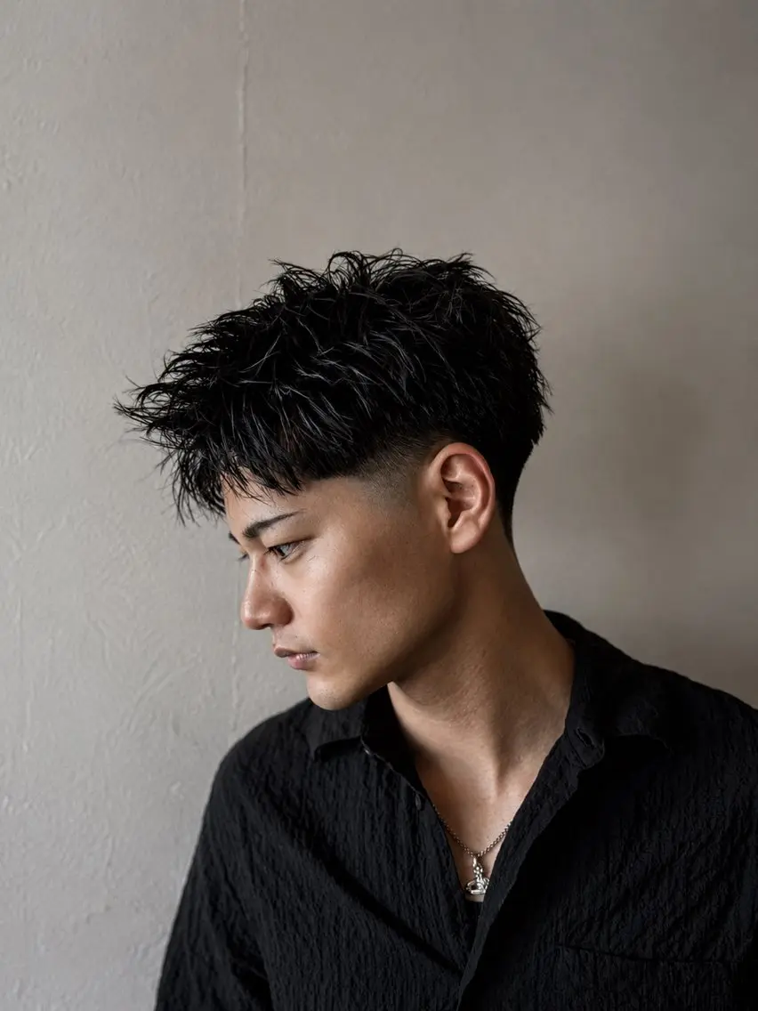 ショート メンズ フェードカット スパイキーショート ショートヘア カット 川﨑 大暉のヘアスタイル