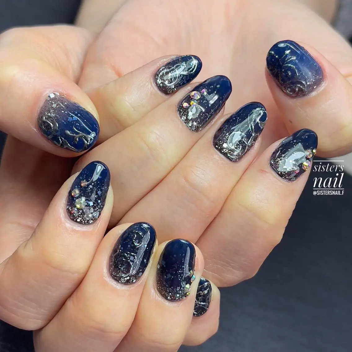 ネイル アートネイル ジェルネイル グラデーション キラキラネイル ラメ(グリッター) sisters nail.fのネイルデザイン