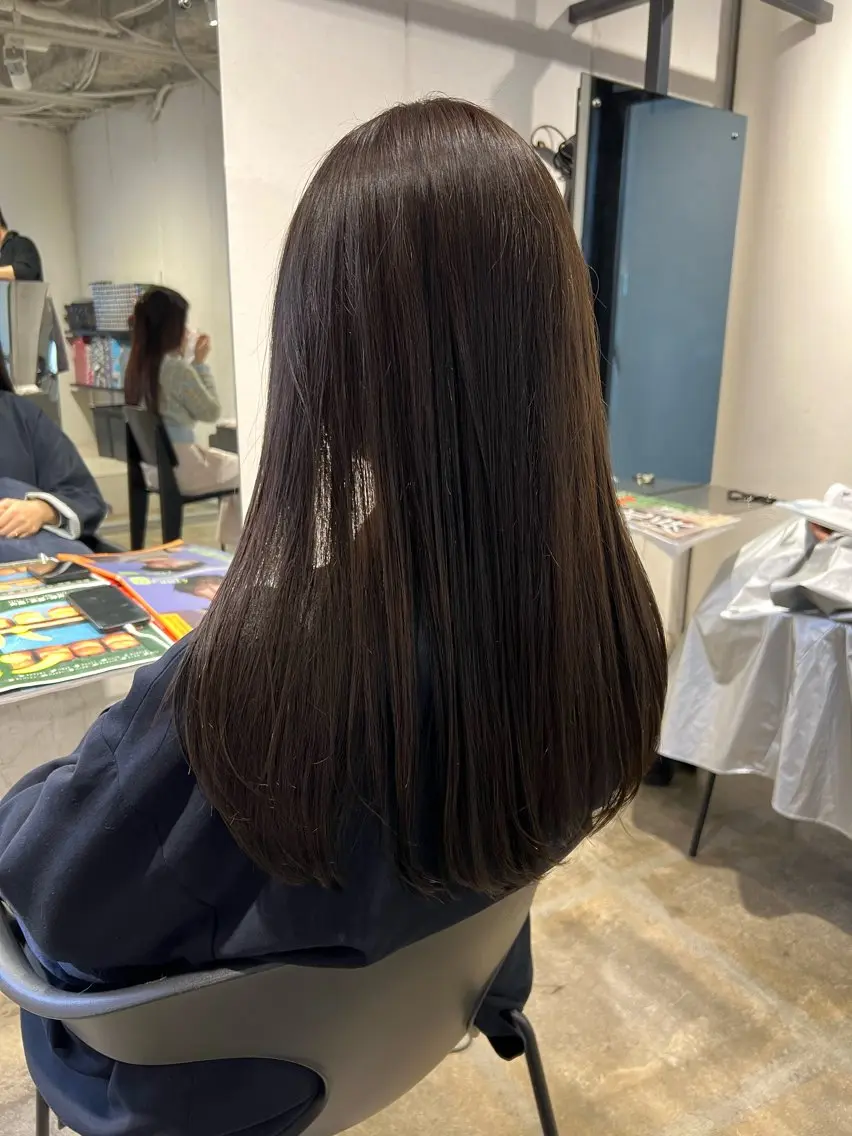ロング 髪質改善 カット ヘアカラー 縮毛矯正 艶髪 透明感カラー 田中伶奈のヘアスタイル