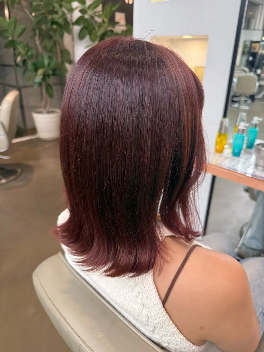 ミディアム カラー ヘアカラー たかしな けいなのヘアスタイル