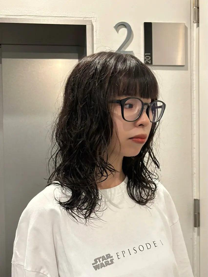 ミディアム パーマ カット パーマ ウルフカット/パーマ Mayo🌛🌀のヘアスタイル
