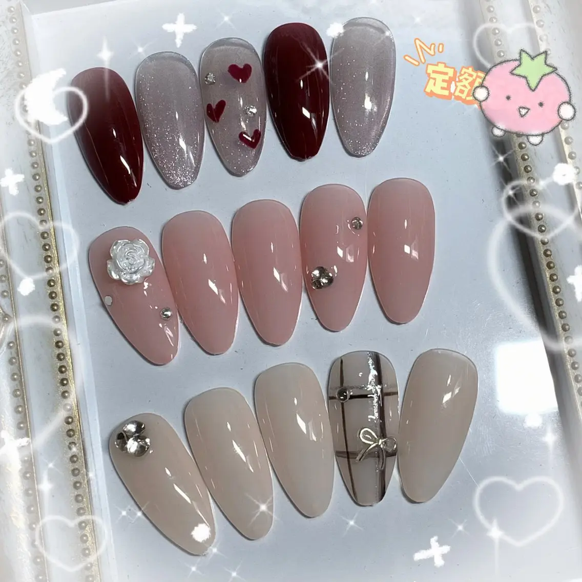 ネイル ハンドネイル Camellia 長さだし& デザインのネイルデザイン