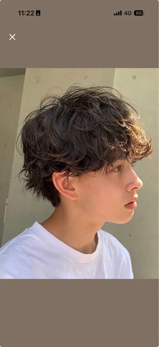 パーマ メンズ 矢川 晄士朗のヘアスタイル