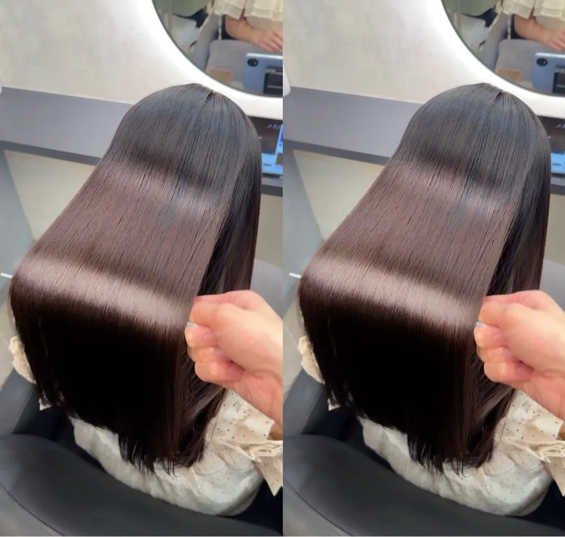 ロング ヘアアレンジ カット ヘアカラー 縮毛矯正 トリートメント 新宿 /髪質改善/ レイヤー/ヒュウガのヘアスタイル