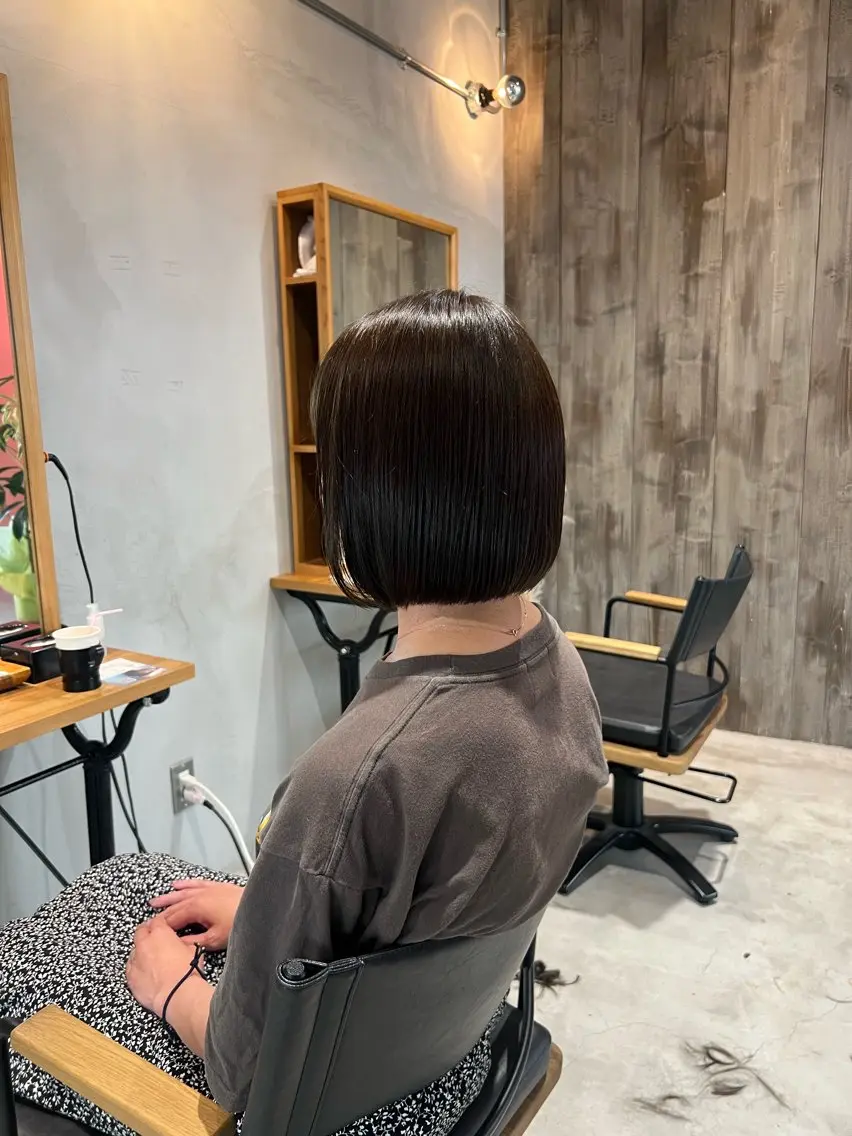 ミディアム ボブ トリートメント 🎀Lolonois 池田店🎀佐藤百奈美のヘアスタイル